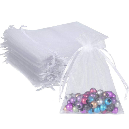Wudygirl frente del paquete de 100 bolsas organza ofrece presentación profesional
