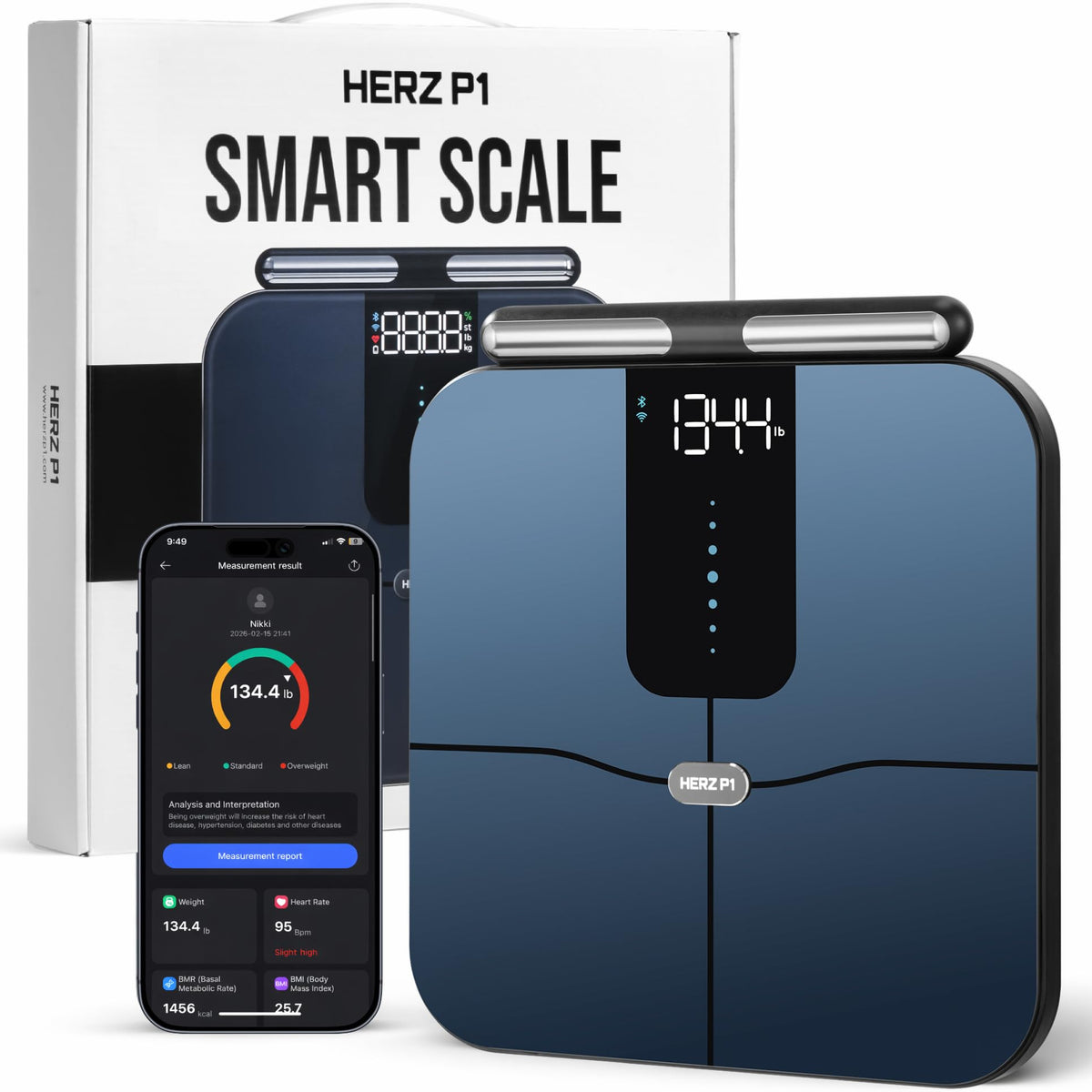 WuzuTech Herz P1 frontal mostrando la plataforma y lectura clara
