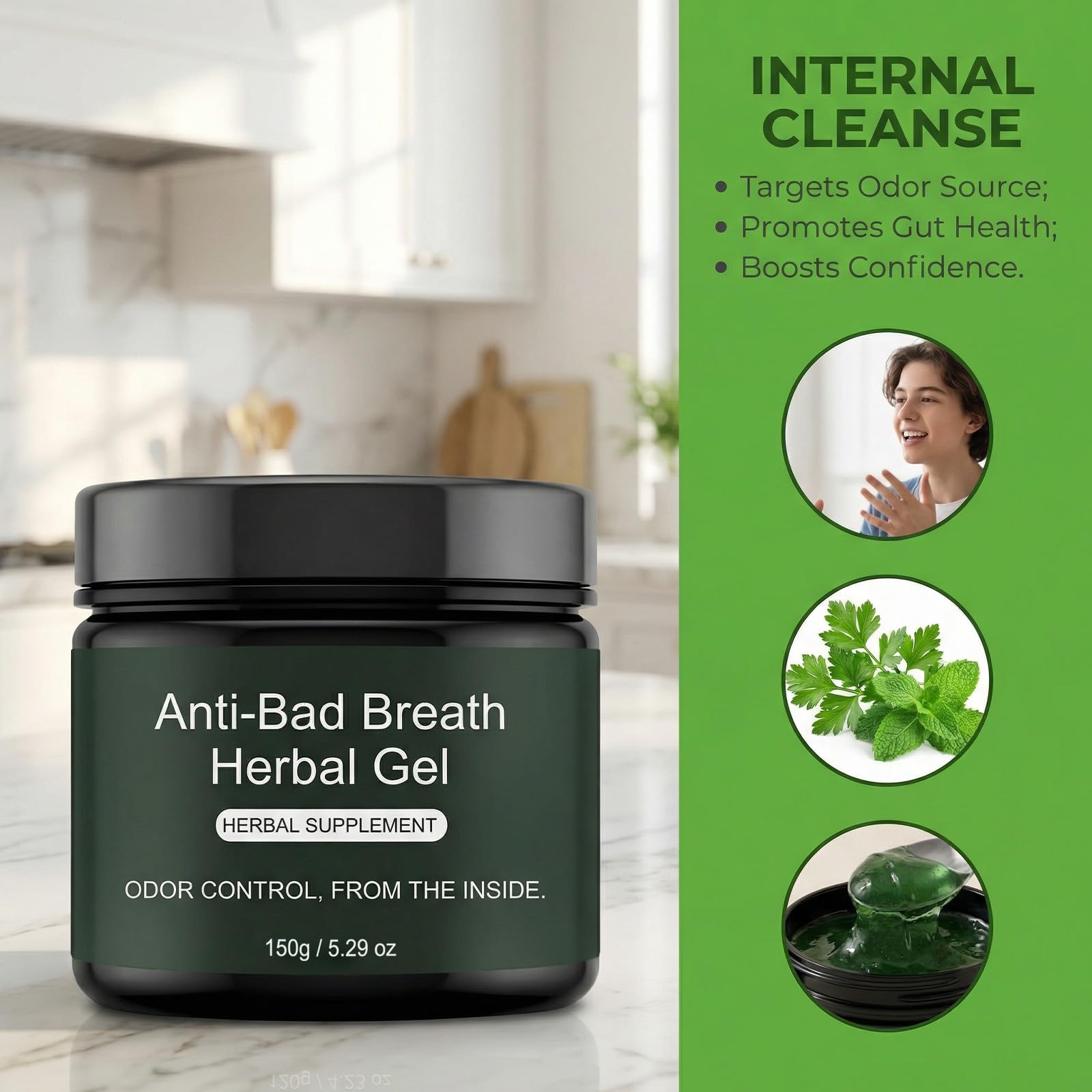 WVJIGE ingredientes frescos perejil y té verde que neutralizan olores