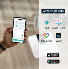 Wyze Scale Ultra tamaño comparado con un zapato para referencia de escala