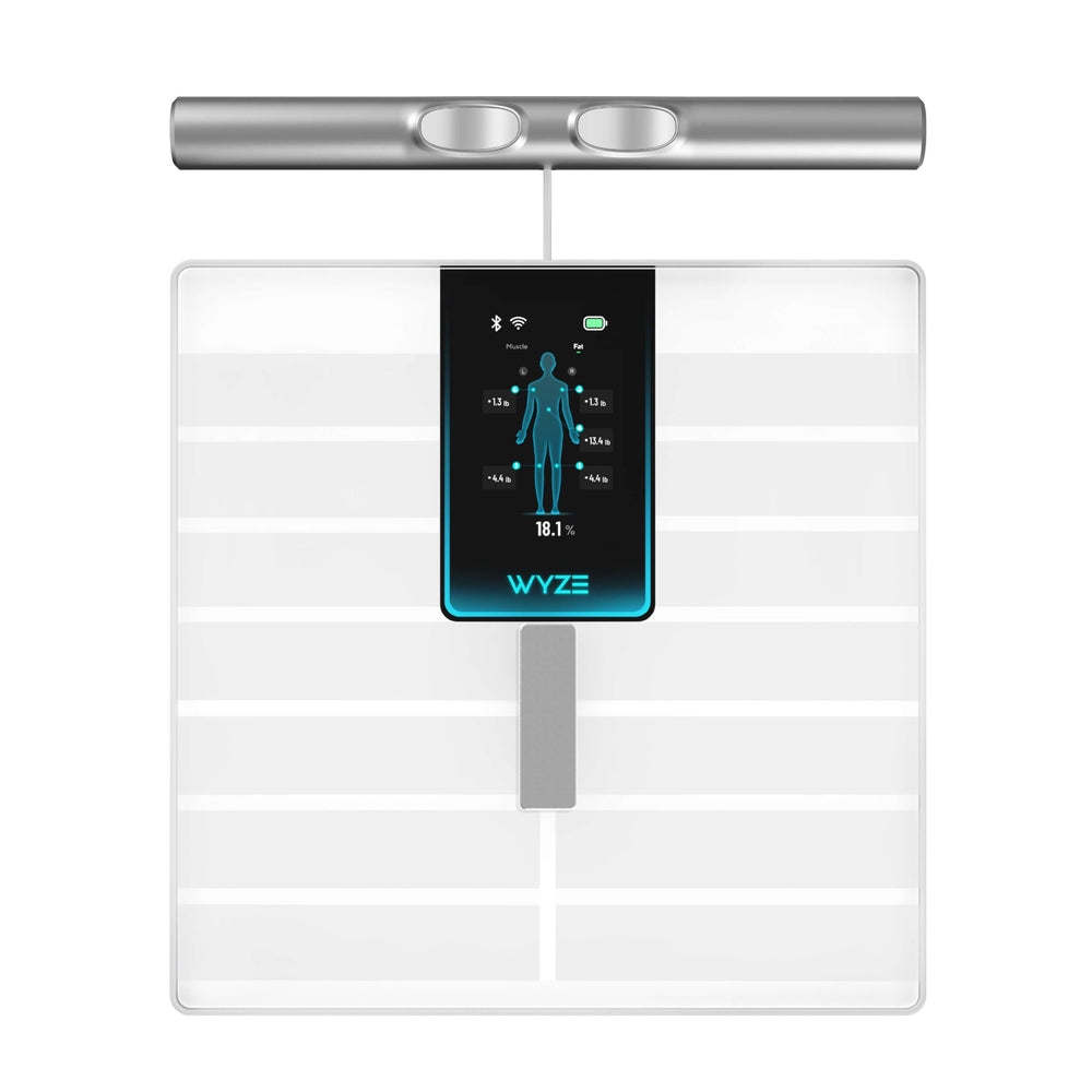 Wyze Scale Ultra frente del empaque mostrando diseño y beneficios