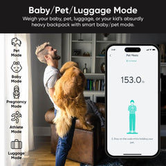 Wyze SCALE pesando una mascota con modo dedicado y lectura precisa