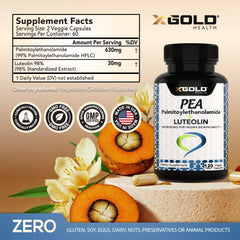 X Gold Health primer plano de cápsula vegetal, fácil de tragar y presentación limpia