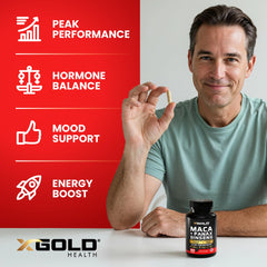 X Gold Health cápsulas en mano para comparar escala y comodidad diaria