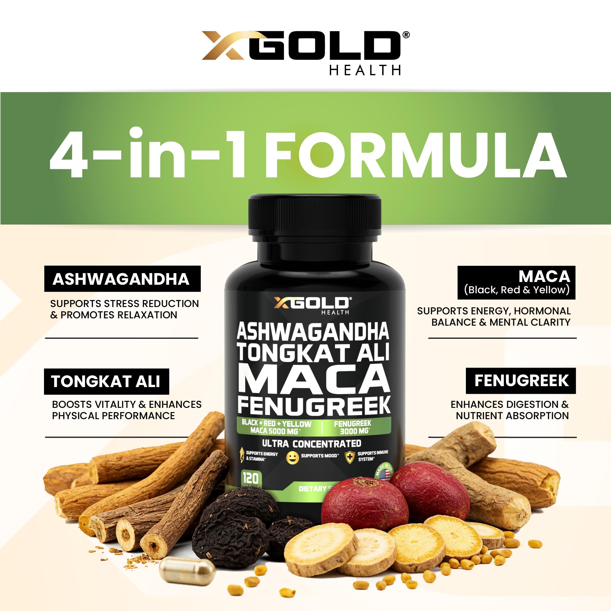 X Gold Health cápsulas en mano, dosificación práctica y portátil