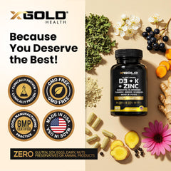 Etiqueta informativa de X Gold Health mostrando dosis y contenido claro para confianza