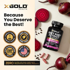 X Gold Health etiqueta con información de nitratos y pruebas de laboratorio
