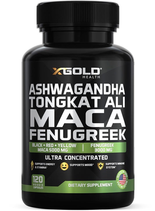X Gold Health envase frontal mostrando la mezcla herbal y potencia