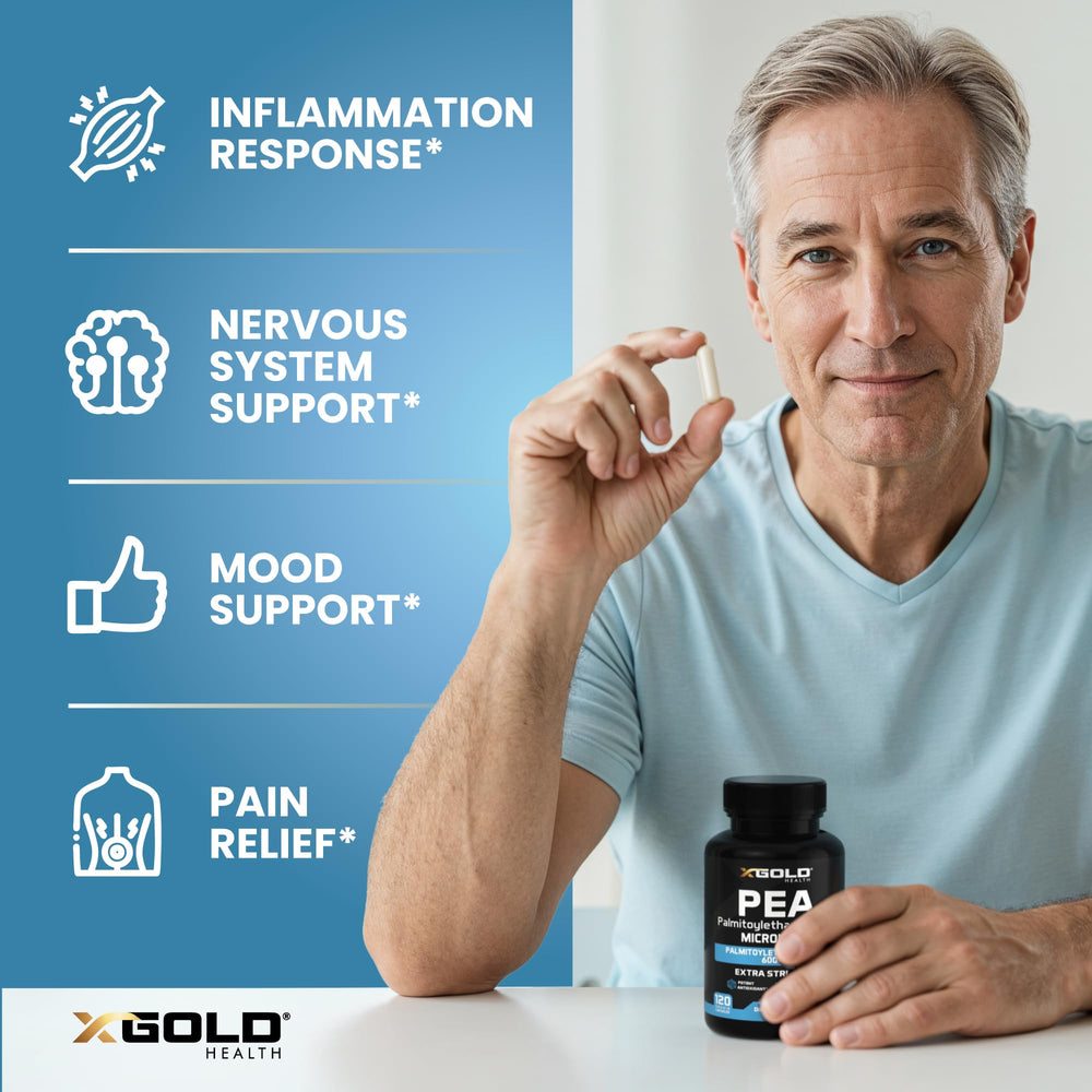 X Gold Health: etiqueta legible con ingredientes y fabricación en EE. UU.
