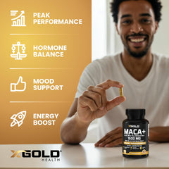 X Gold Health polvo de maca gelatinizada resaltando textura y digestibilidad mejorada
