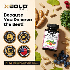 X Gold Health multivitamínico junto a desayuno para uso diario