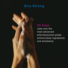X3 Clean etiqueta de ingredientes que resalta cloruro de benzalconio y características