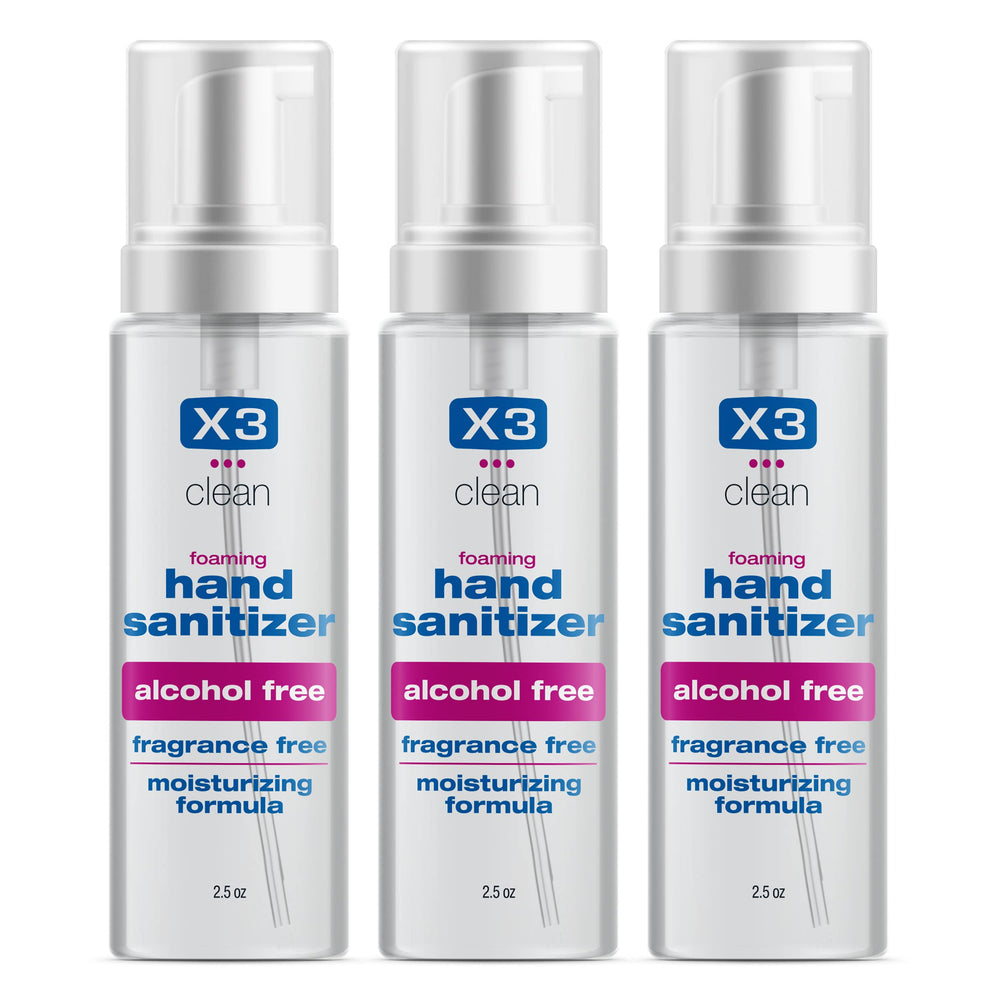 X3 Clean botella frontal espumoso mostrando diseño y tamaño práctico