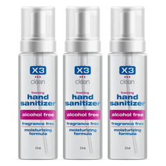 X3 Clean botella frontal espumoso mostrando diseño y tamaño práctico