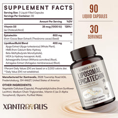 Xantravalis etiqueta con lista de ingredientes clave y dosificación