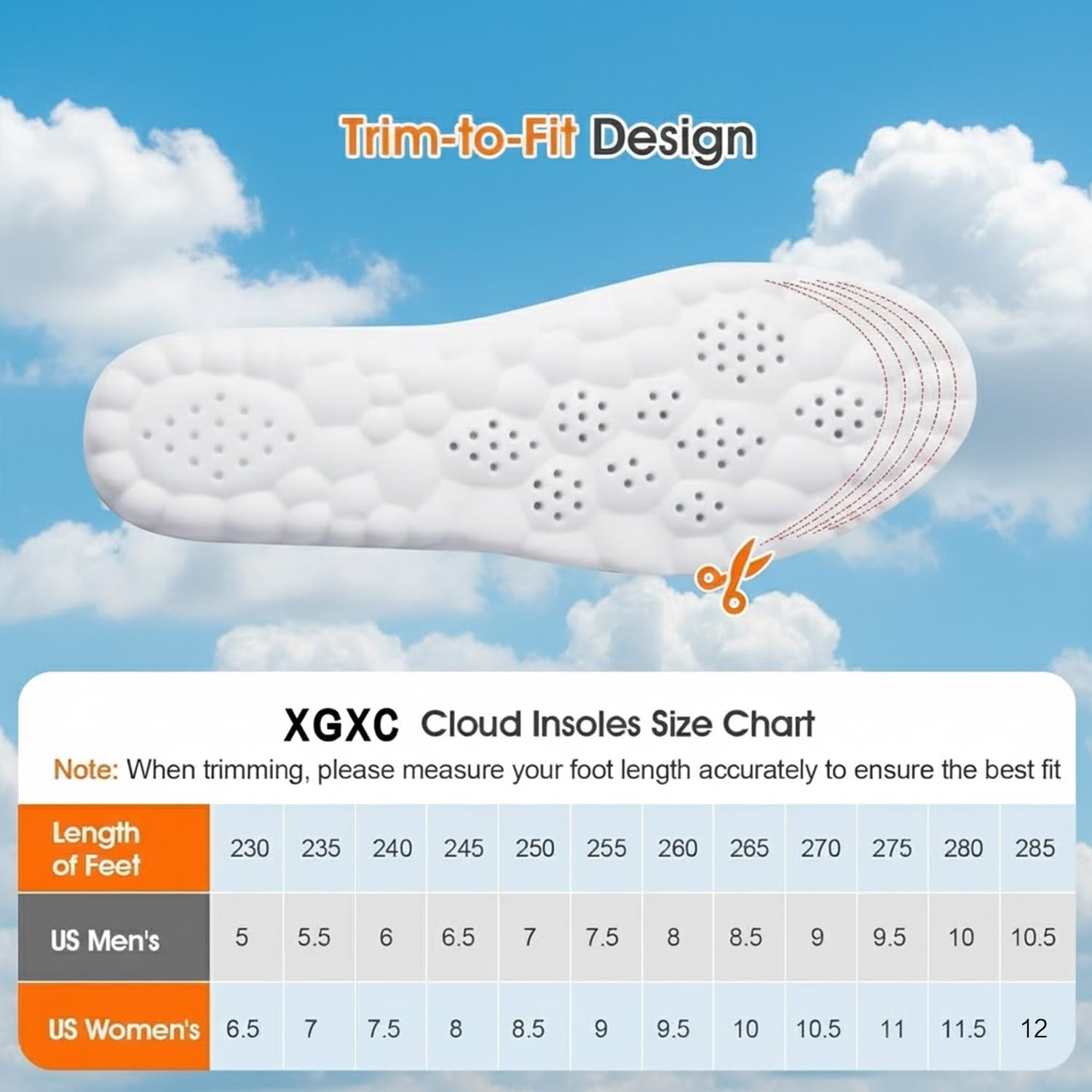 XGXC plantilla dentro de zapatilla deportiva para amortiguación activa