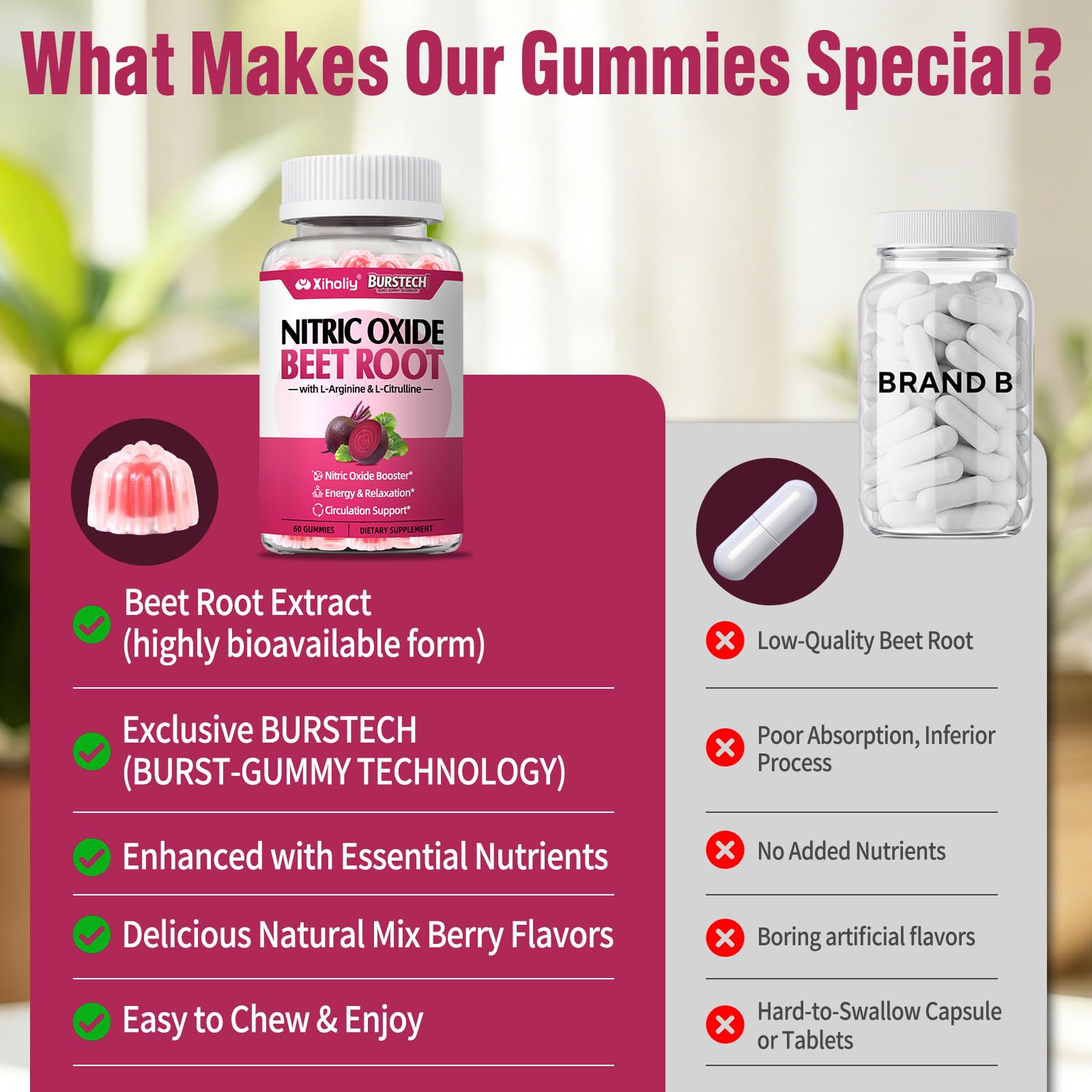 XIHOLIY gomitas en mano para comparar tamaño y conveniencia