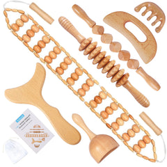 Xokocli kit frontal mostrando las siete herramientas para masaje y confort