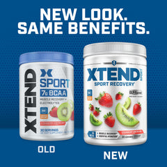 Envase Xtend junto a una mano para mostrar tamaño y practicidad