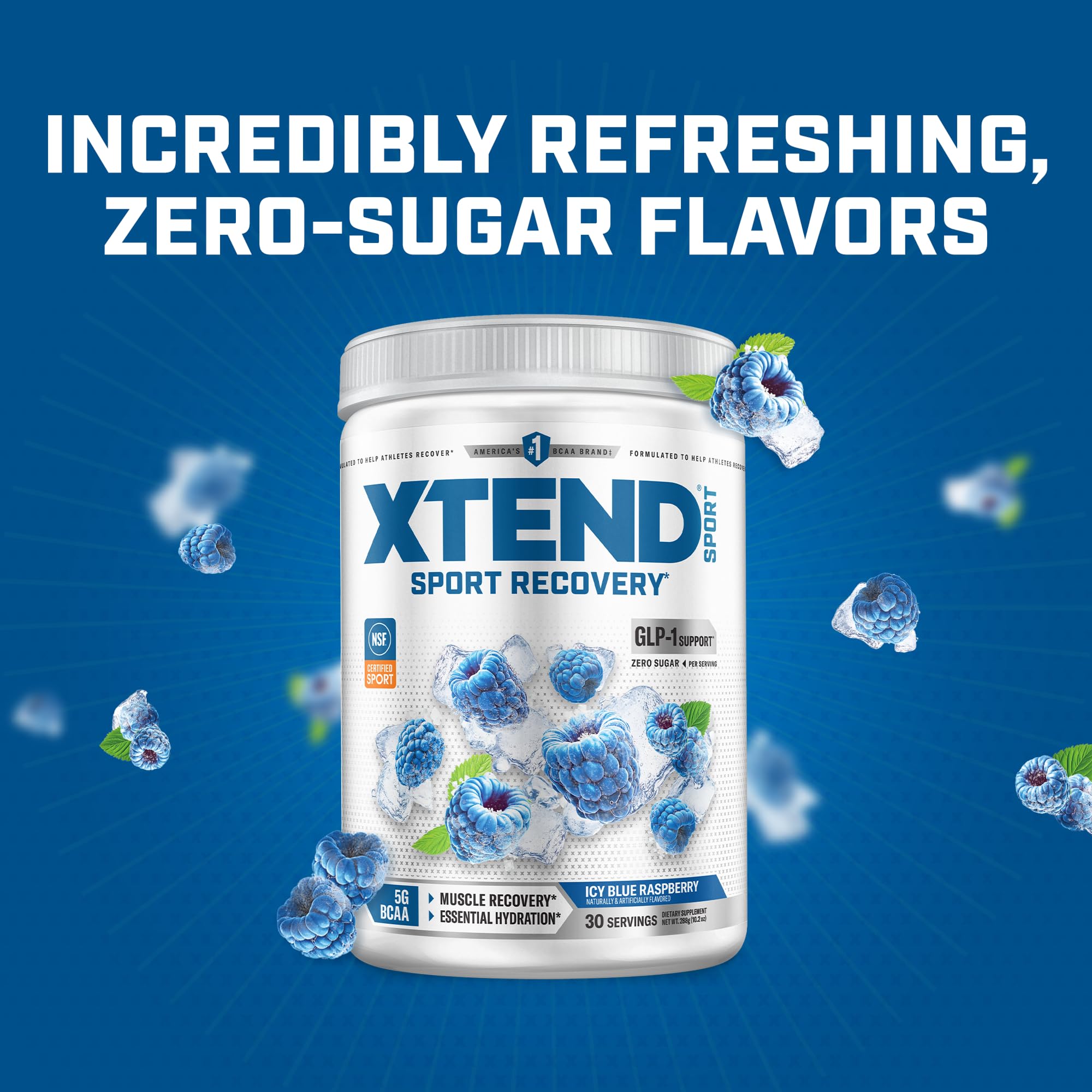 Xtend etiqueta con sello NSF Certified for Sport visible, confianza en competición