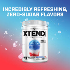 Xtend etiqueta nutricional enfocada mostrando BCAA, L‑Glutamina y electrolitos