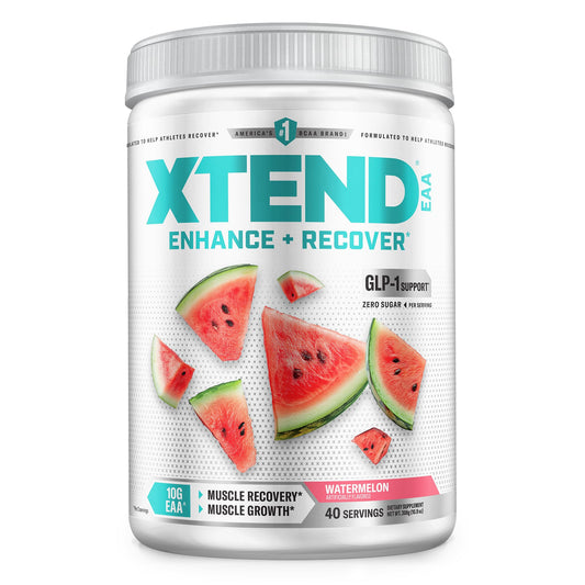 Xtend envase frontal mostrando marca y beneficios para recuperación