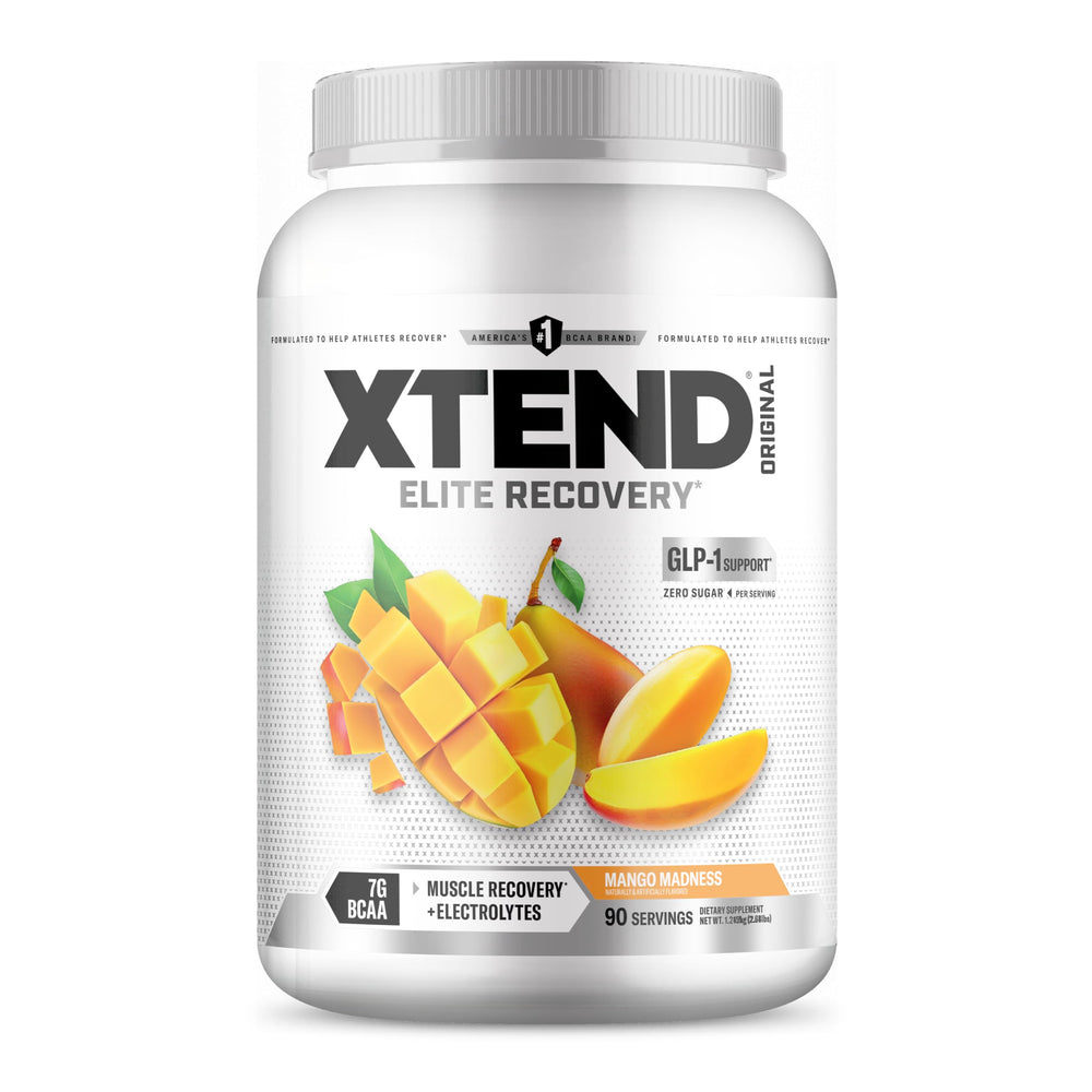 Xtend envase frontal Mango Madness mostrando presentación y beneficios