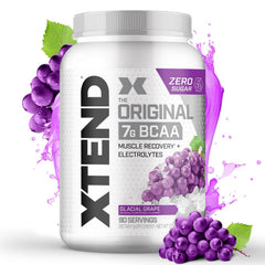 Xtend envase frontal uva glacial mostrando diseño y cantidad beneficios visuales