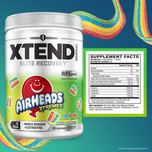 Xtend polvo textura cerca mostrando disolución rápida y sin grumos