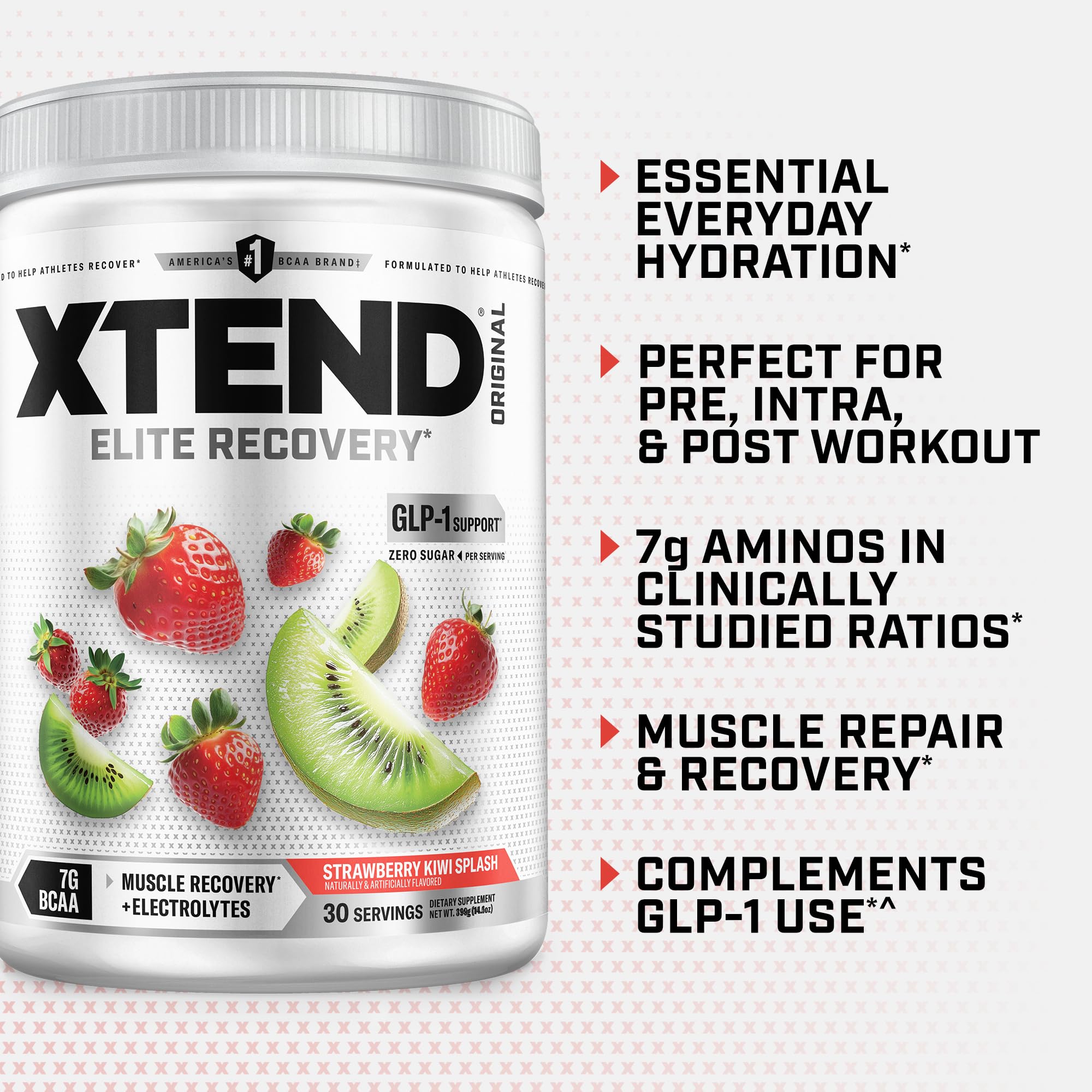 Xtend cucharada y envase para referencia de tamaño y porción