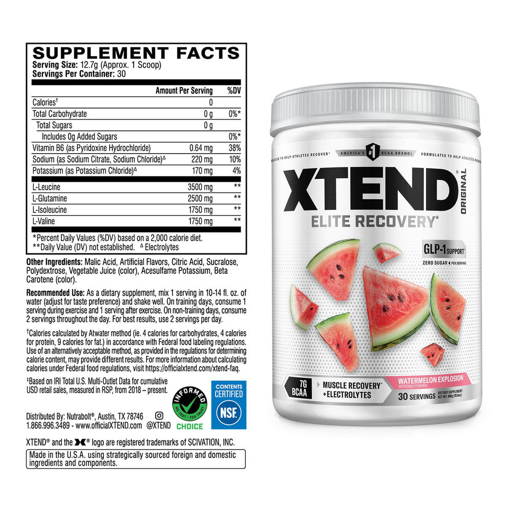 xtend polvo en cucharada textura fina lista para mezclar para rápida disolución