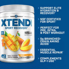 Xtend vaso preparado en mano en uso hidratación durante entrenamiento
