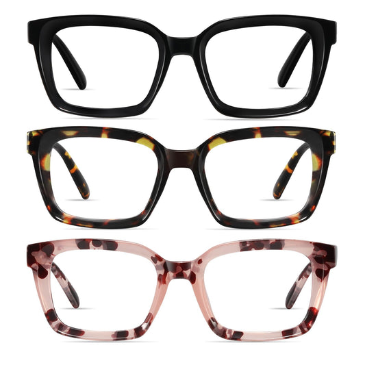 XVXV pack frontal de tres gafas lectura, variedad de colores y estilo