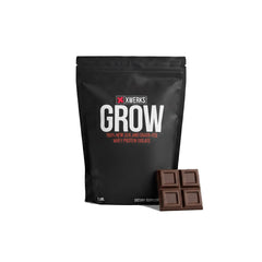XWERKS Grow frente del empaque mostrando 30 servicios y sabor chocolate
