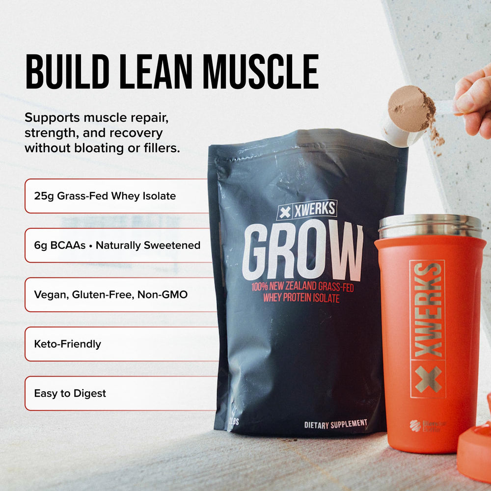 XWERKS Grow polvo en primer plano con textura fina y mezcla suave