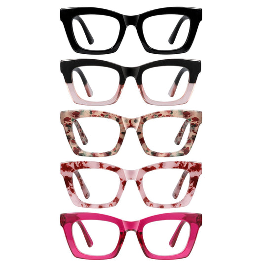 XXZQRYHN frente del pack de cinco gafas, elegante y práctico