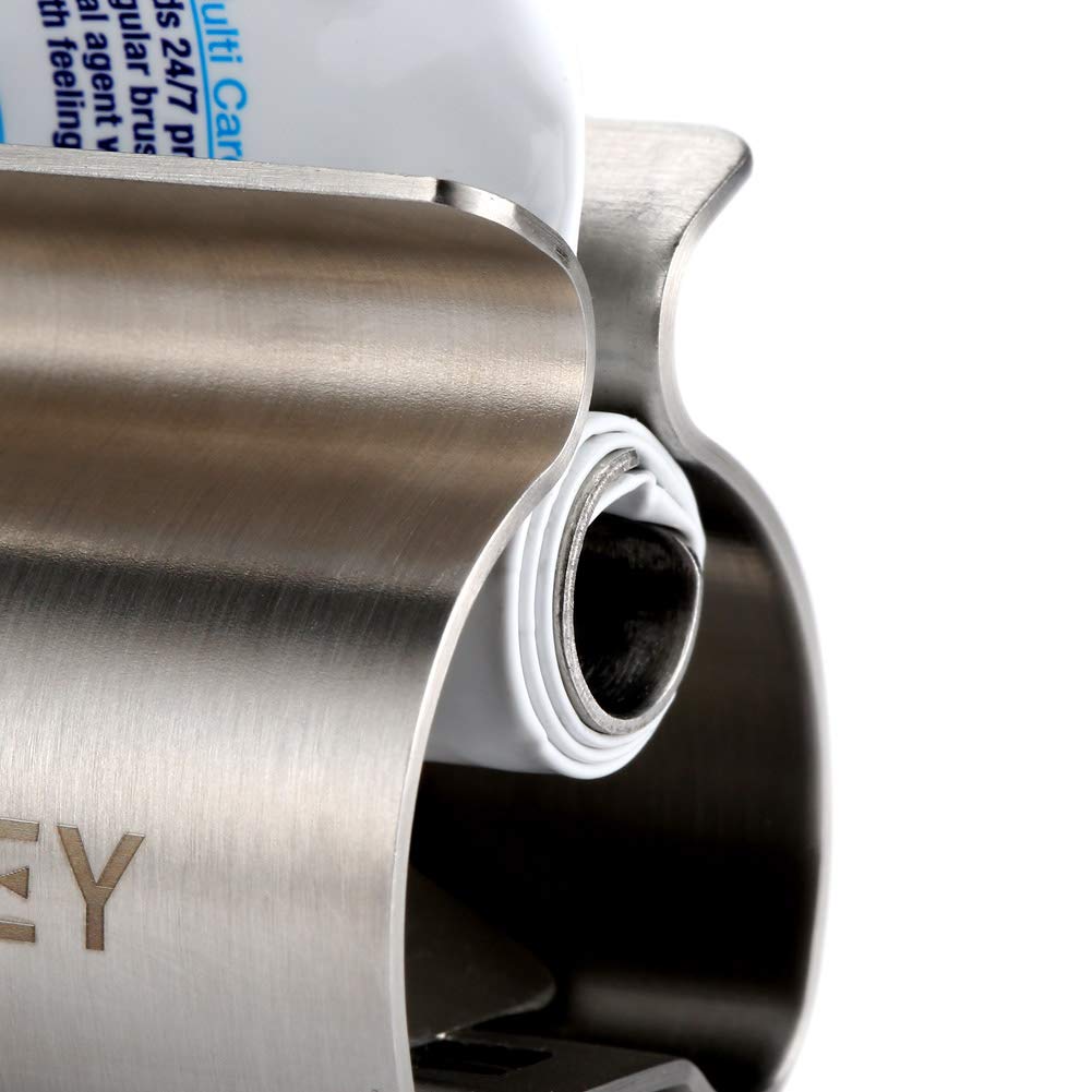 XYKEEY exprimidor en uso con pasta dental, facilita extraer todo el contenido