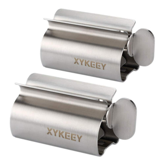 XYKEEY empaquetado frontal mostrando set de 2 exprimidores, ahorro visible
