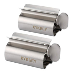 XYKEEY empaquetado frontal mostrando set de 2 exprimidores, ahorro visible