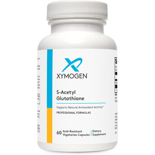 XYMOGEN S Acetil Glutatión en botella para rutina antioxidante diaria.