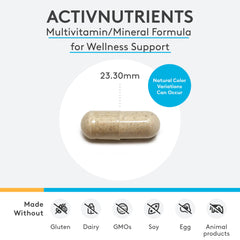 Etiqueta de ActivNutrients detalle, información de ingredientes clave.