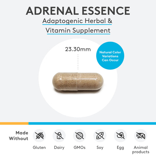 XYMOGEN Adrenal Essence botella: presentación fácil para uso diario.