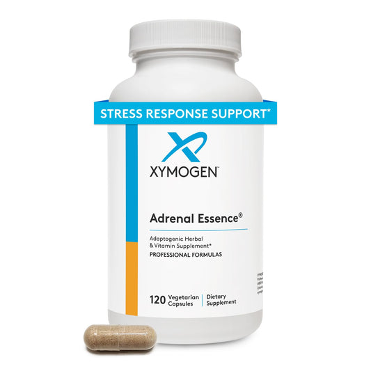 XYMOGEN Adrenal Essence cápsulas: apoyo de energía diaria y bienestar general.