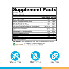 Etiqueta de XYMOGEN B Activ con información de ingredientes y pureza