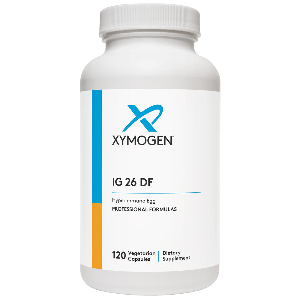 Xymogen IG26 dairy-free immune support capsules for sensitive diets.