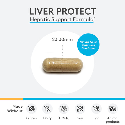 Etiqueta de XYMOGEN Liver Protect detallando ingredientes clave.