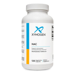XYMOGEN envase frontal mostrando fórmula NAC y beneficio antioxidante
