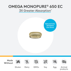 Capsulas pequeñas de XYMOGEN Omega MonoPure 650 EC, fáciles de tragar
