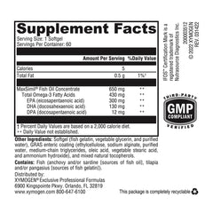 Persona tomando una cápsula de XYMOGEN Omega MonoPure 650 EC