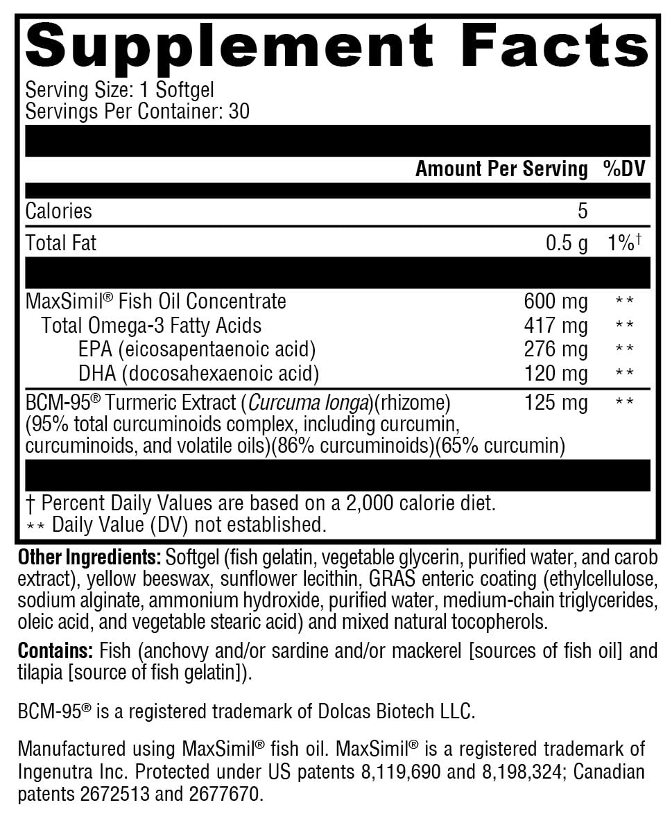 Close-up of XYMOGEN softgels showing smooth, easy-to-swallow capsules.